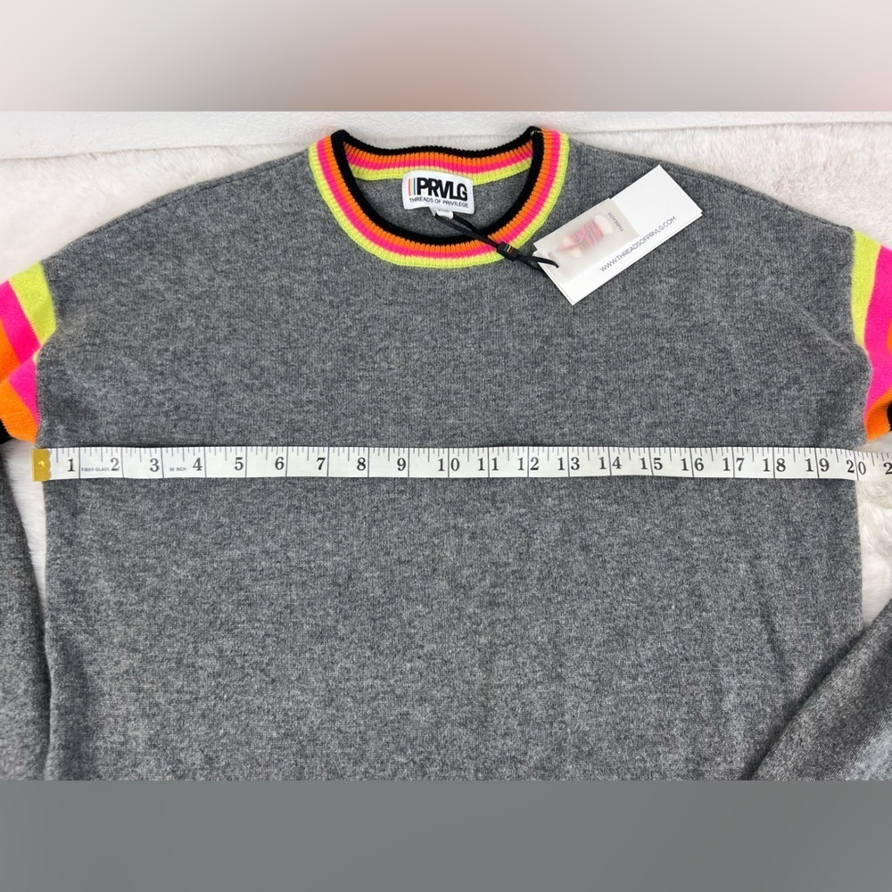 NWT: PRVLG Elbow Cutout Cashmere Sweater - Picture 7 of 10